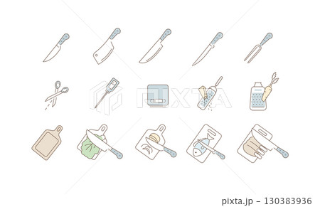 Kitchen Knives Types. Instructions how to Cutting Different Cooking Ingredients on Cuttings Board, Rubbing Cheese with Grater and other Kitchen Guides Kitchen Knives Types. Instructions how to Cutting Different Cooking Ingredients on Cuttings Board, Rubbing Cheese with Grater and other Kitchen Guides 130383936