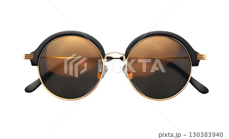 Stylish black sunglasses isolated on white background. 130383940