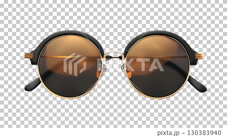Stylish black sunglasses isolated on white background. 130383940