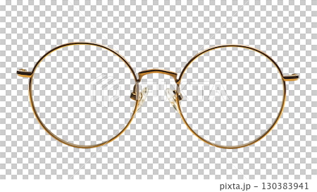 Eyeglasses with golden round design 130383941