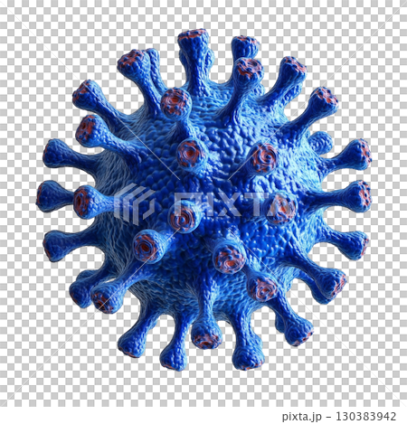 Microscopic view of blue virus 130383942
