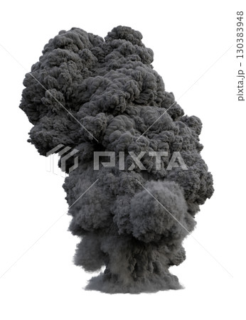 Explosion Smoke Cloud with Dense Plume 130383948
