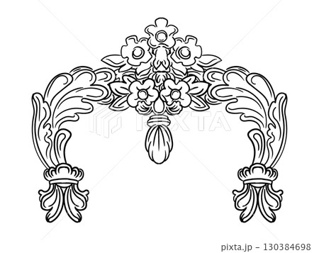 Hand drawing decorative ornament vector swirl design element 130384698