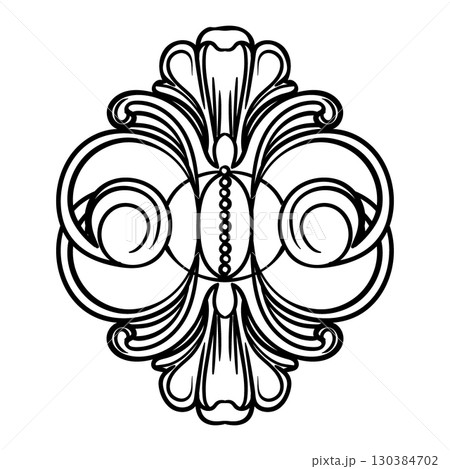 Ornate abstract engraved design element vector illustration 130384702