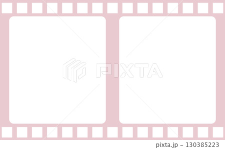 写真フィルム風フレーム背景素材（ピンク） 130385223