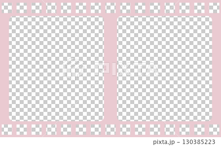 写真フィルム風フレーム背景素材（ピンク） 130385223