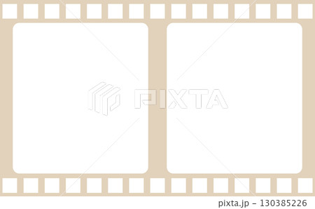 写真フィルム風フレーム背景素材（ベージュ） 130385226