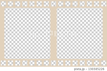 写真フィルム風フレーム背景素材（ベージュ） 130385226