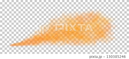 Orange glowing smoke or magical mist on transparent background, realistic vapor cloud template or toxic gas fog mockup 130385246