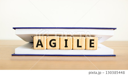 Brand symbol. Concept word Brand on beautiful wooden blocks in book. Beautiful wooden table white background. Business brand concept. Copy space. 130385448