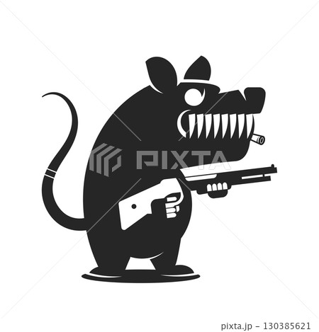 Rat shooter mascot logo electronic sport gaming...のイラスト素材 [130385621 ...