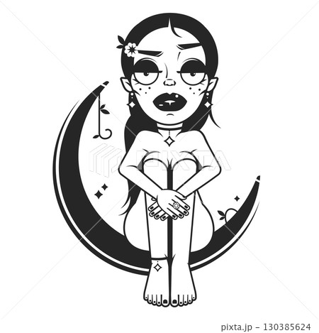 Vector logo on which an abstract image of a girl in a developing dress on the background Vector logo on which an abstract image of a girl in a developing dress on the background 130385624