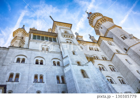 Astonishing view of famous Neuschwanstein Castle in autumn. Astonishing view of famous Neuschwanstein Castle in autumn. 130385779