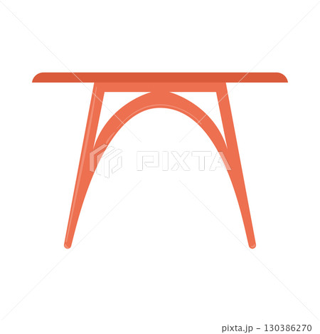 Modern wooden table with arched legs Vector Modern wooden table with arched legs Vector 130386270