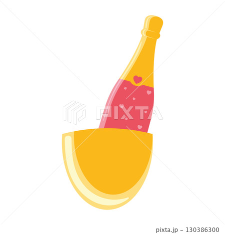 Champagne bottle in ice bucket Vector 130386300