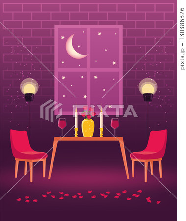 Starry romantic dinner. Vector Starry romantic dinner. Vector 130386326