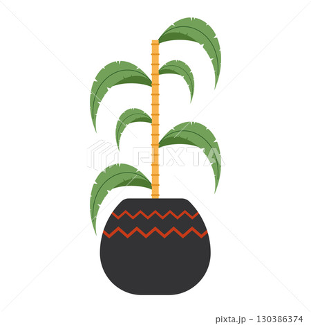 Bamboo plant in black decorative pot Vector Bamboo plant in black decorative pot Vector 130386374