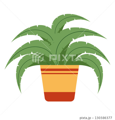 Decorative potted plant with green leaves Vector 130386377
