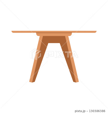 Minimalist wooden table with modern design Vector 130386386