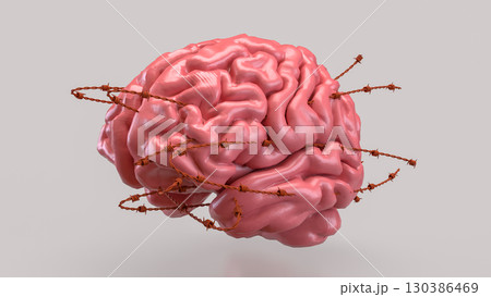 The Brain and barbed wire for sci or medical concept 3d Rendering. The Brain and barbed wire for sci or medical concept 3d Rendering. 130386469