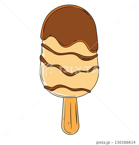 Chocolate dipped popsicle. Vector Chocolate dipped popsicle. Vector 130386614