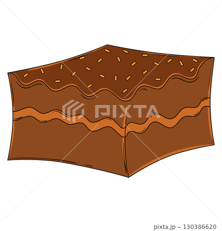 Chocolate fudge square. Vector Chocolate fudge square. Vector 130386620