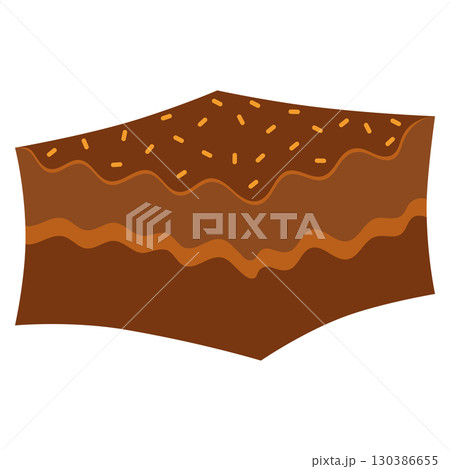 Layered chocolate candy bite. Vector 130386655
