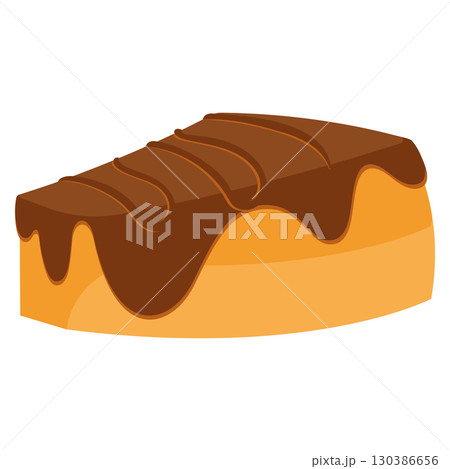 Chocolate glaze cake slice. Vector 130386656