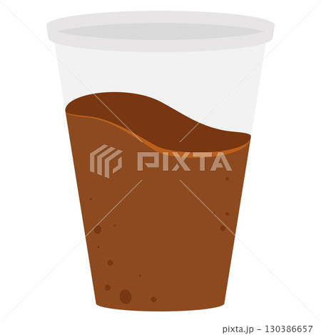 Glass with chocolate drink. Vector 130386657