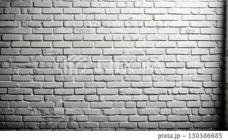A full shot of a white brick wall 130386685