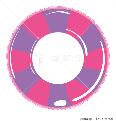 Pink and purple inflatable pool ring in flat style Vector Pink and purple inflatable pool ring in flat style Vector 130386706