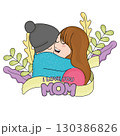 Cute mother character with her son Mother day Vector 130386826