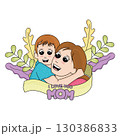 Cute mother character with her son Mother day Vector 130386833