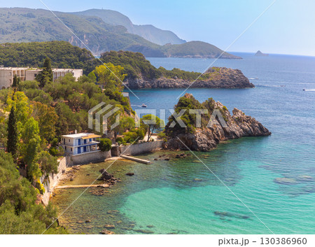 Coastal view in Paleokastritsa Corfu Greece Coastal view in Paleokastritsa Corfu Greece 130386960