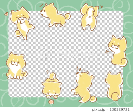 Shiba Inu assortment framed 130389721