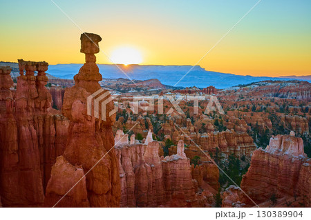 Thor's Hammer Hoodoo Sunrise Sunburst Bryce Canyon National Park Utah Thor's Hammer Hoodoo Sunrise Sunburst Bryce Canyon National Park Utah 130389904