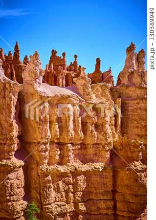 Hoodoo Rock Formations Under Blue Sky Bryce Canyon National Park Utah Hoodoo Rock Formations Under Blue Sky Bryce Canyon National Park Utah 130389949