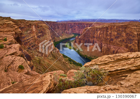 Aerial Colorado River Glen Canyon Red Rock Cliffs Fly Over Aerial Colorado River Glen Canyon Red Rock Cliffs Fly Over 130390067