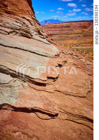 Red Sandstone Layers in Desert Wilderness Beehive Trail Arizona Close Up 130390194