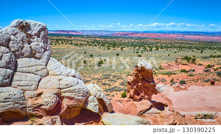 Aerial Fly Over White Pocket Sandstone Formations and Vermilion Cliffs Desert Aerial Fly Over White Pocket Sandstone Formations and Vermilion Cliffs Desert 130390225