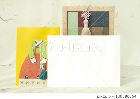 Korean traditional background and card mockup 130390354