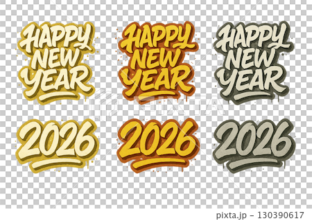 2026新年快樂新年透明材料AI生成 130390617