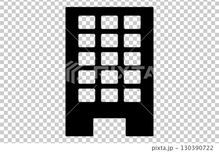 簡單的酒店和建築圖標 130390722