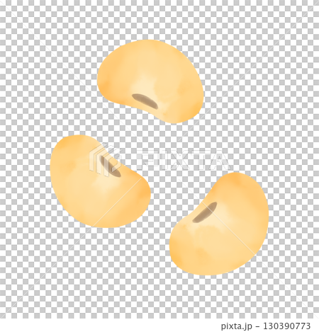 三顆大豆的水彩插圖 三顆大豆的水彩插圖 130390773