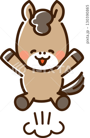 喜んで跳び上がる馬 130390865