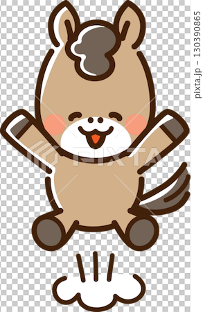 喜んで跳び上がる馬 130390865