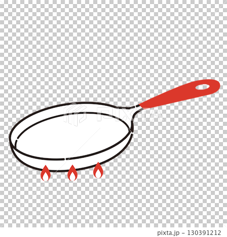 Vector illustration of a frying pan on the fire Vector illustration of a frying pan on the fire 130391212