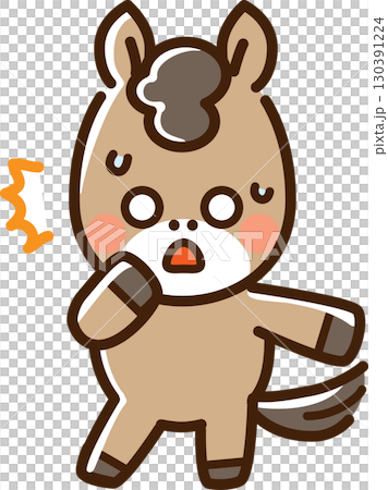 一匹驚訝而焦慮的馬 130391224