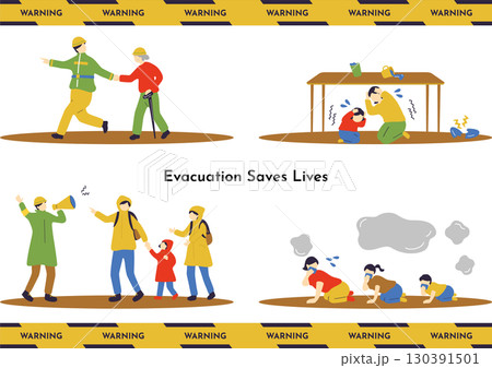 災害から避難する人達 130391501