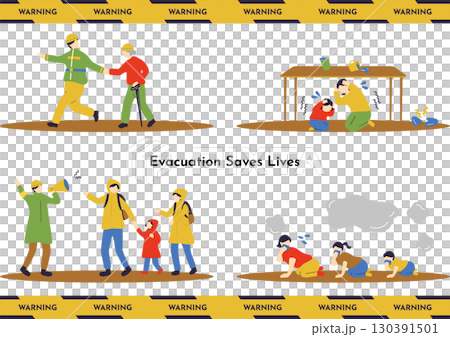 People evacuating from disasters 130391501